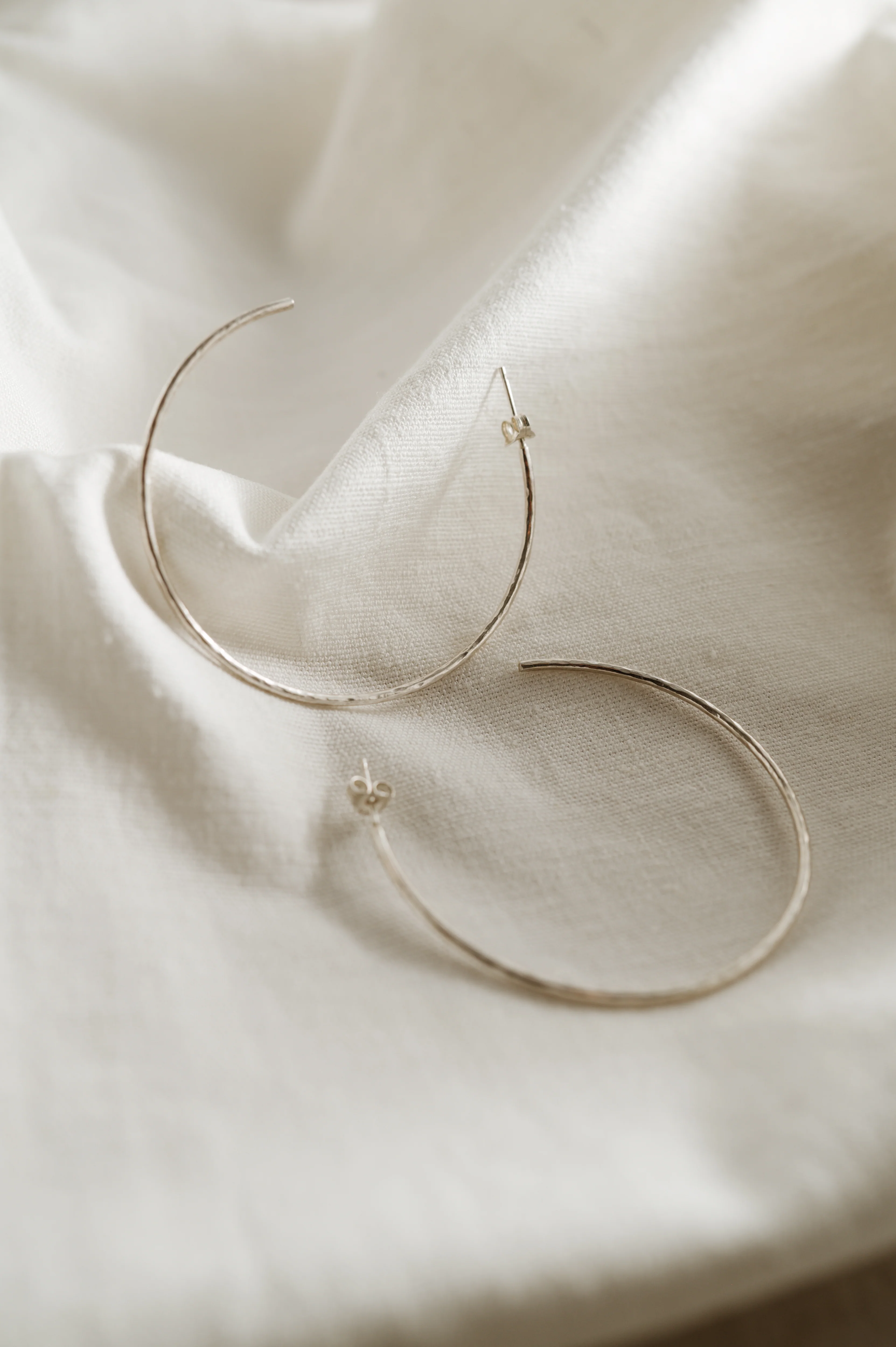 Silver Big Hoops - Round Wire - Image 4