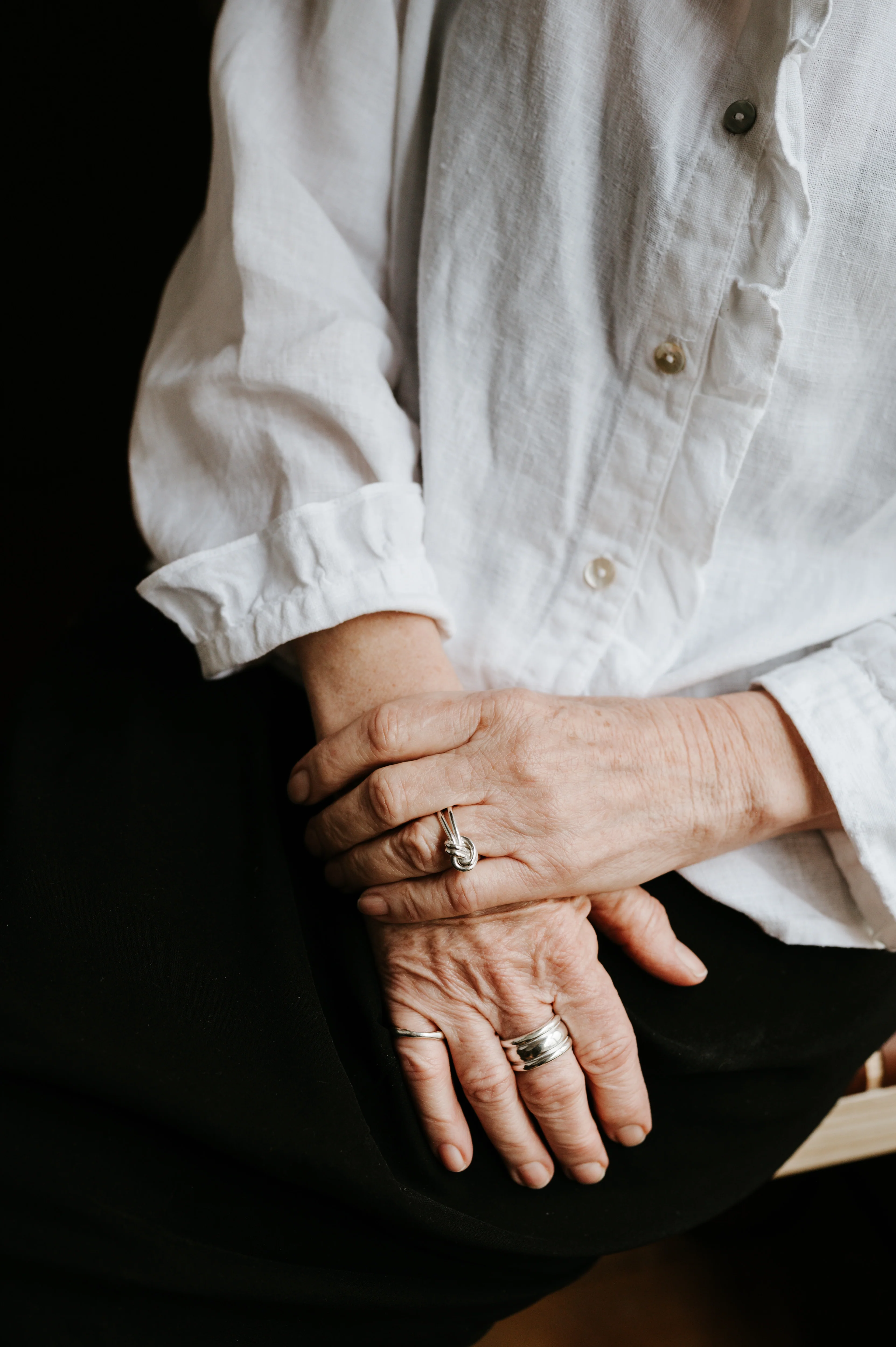 Silver Statement Ripple Ring - Image 6