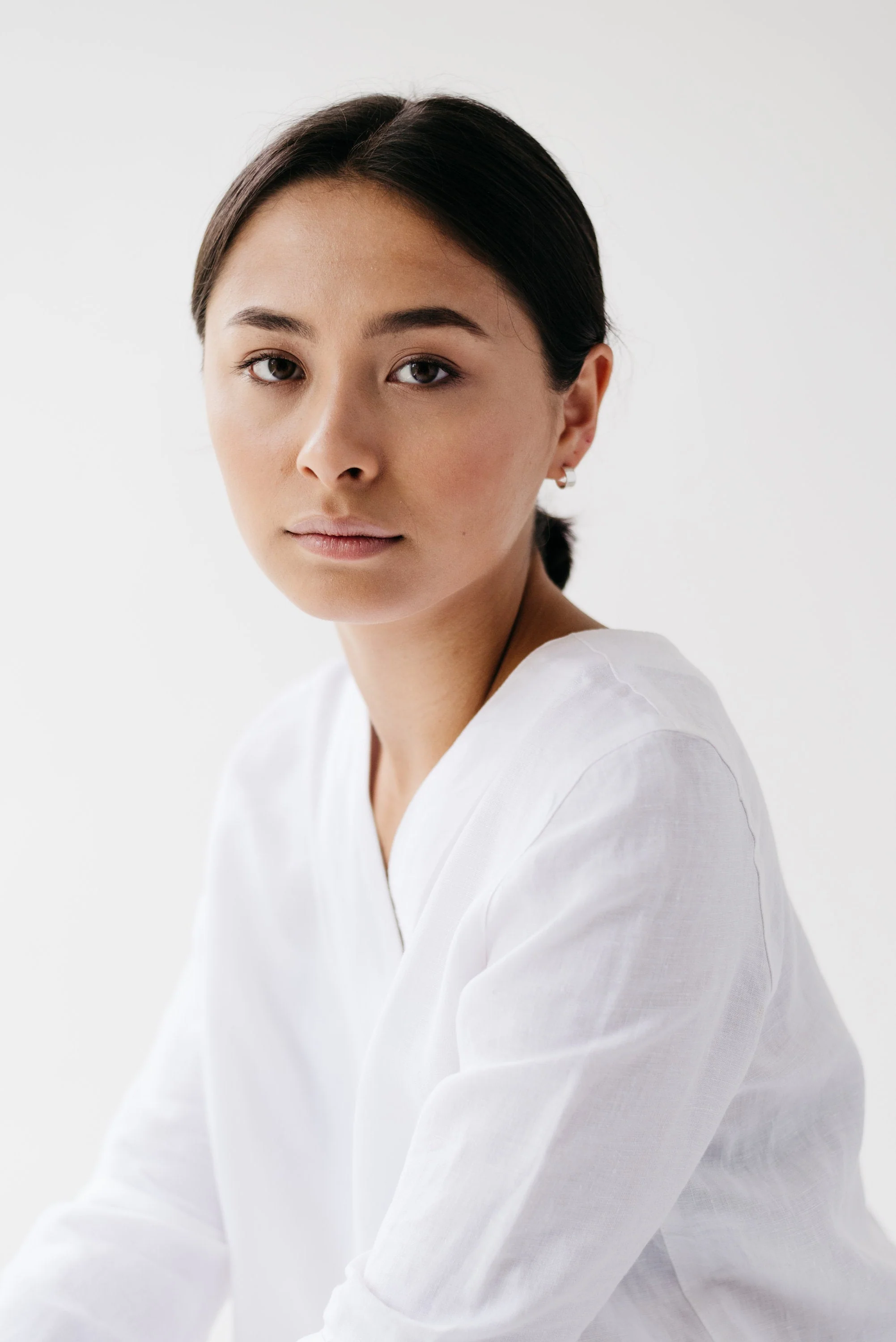 Silver Hammered Huggy Hoops - Image 4