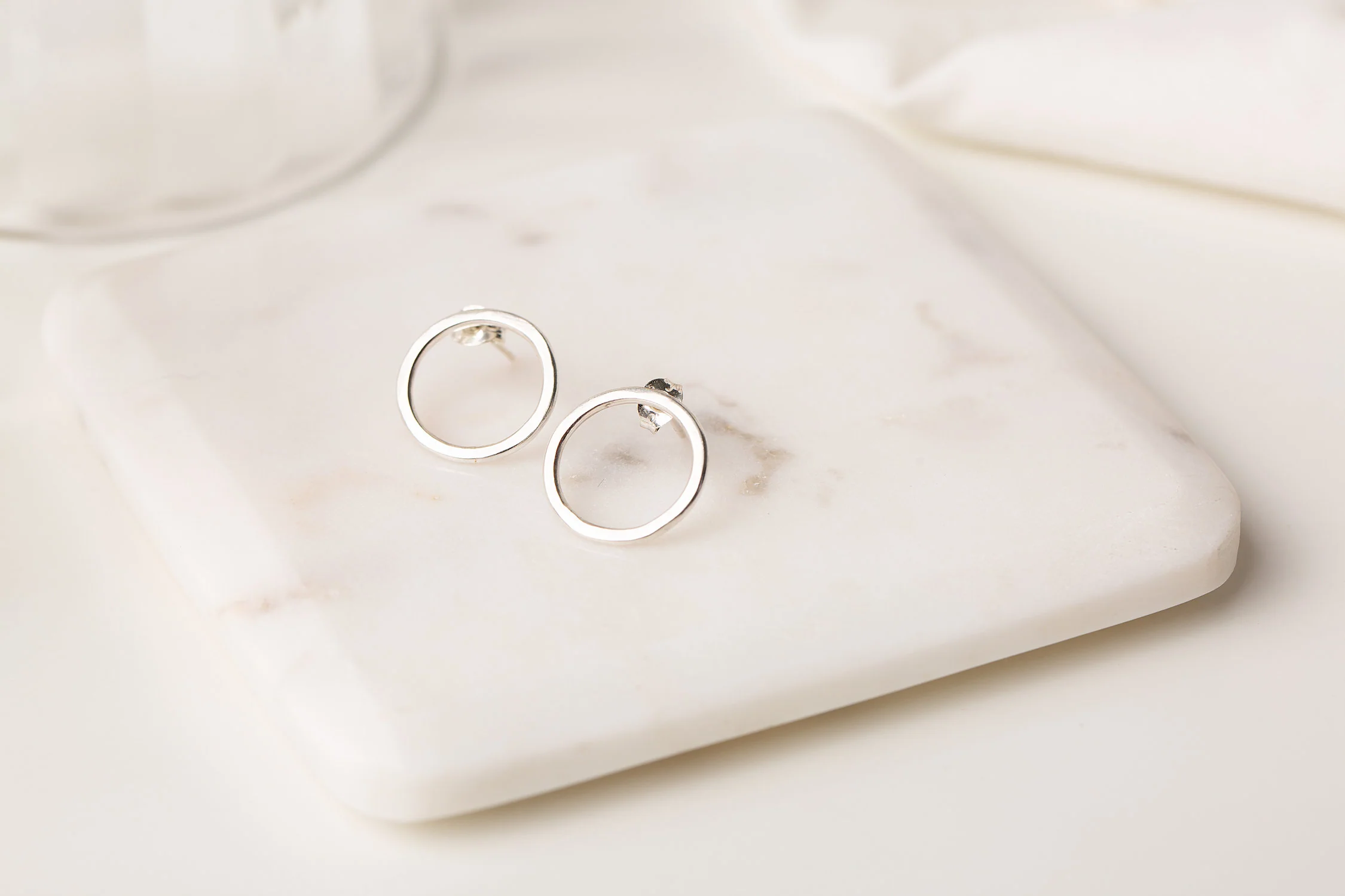 Silver Simple Round Studs - Image 5