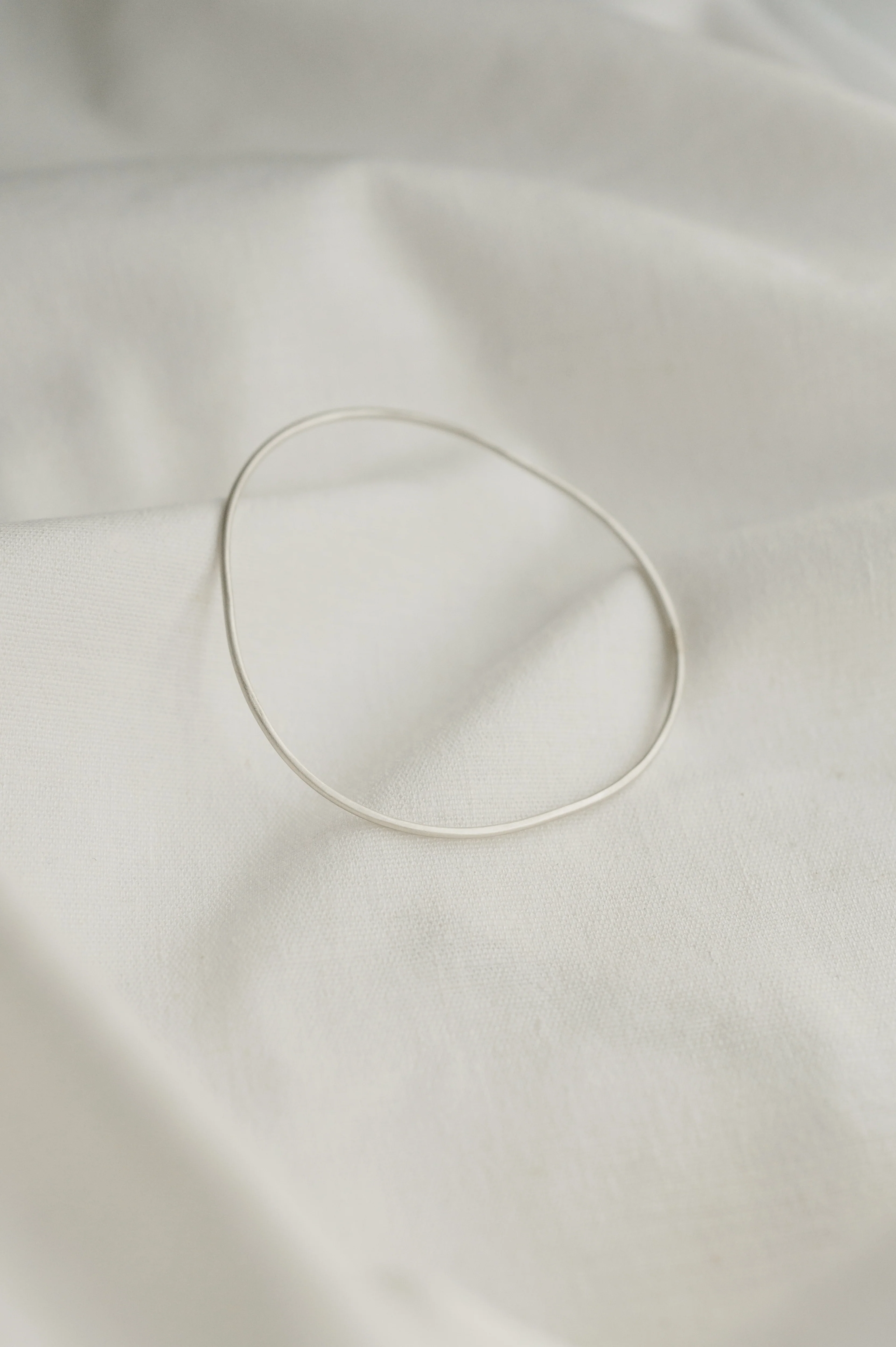 Silver Organic Shaped Bangle - Image 3