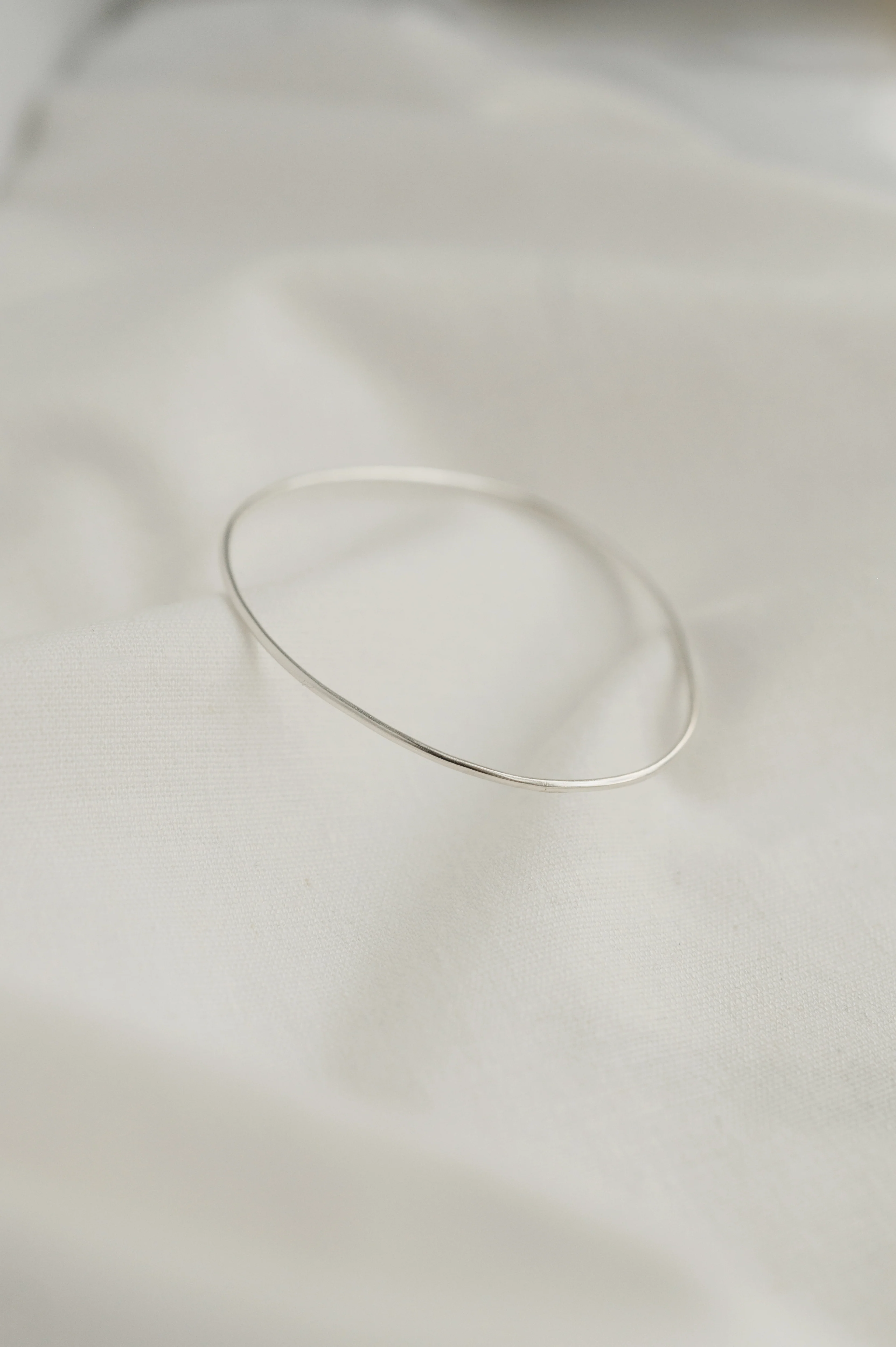Silver Organic Shaped Bangle - Image 4