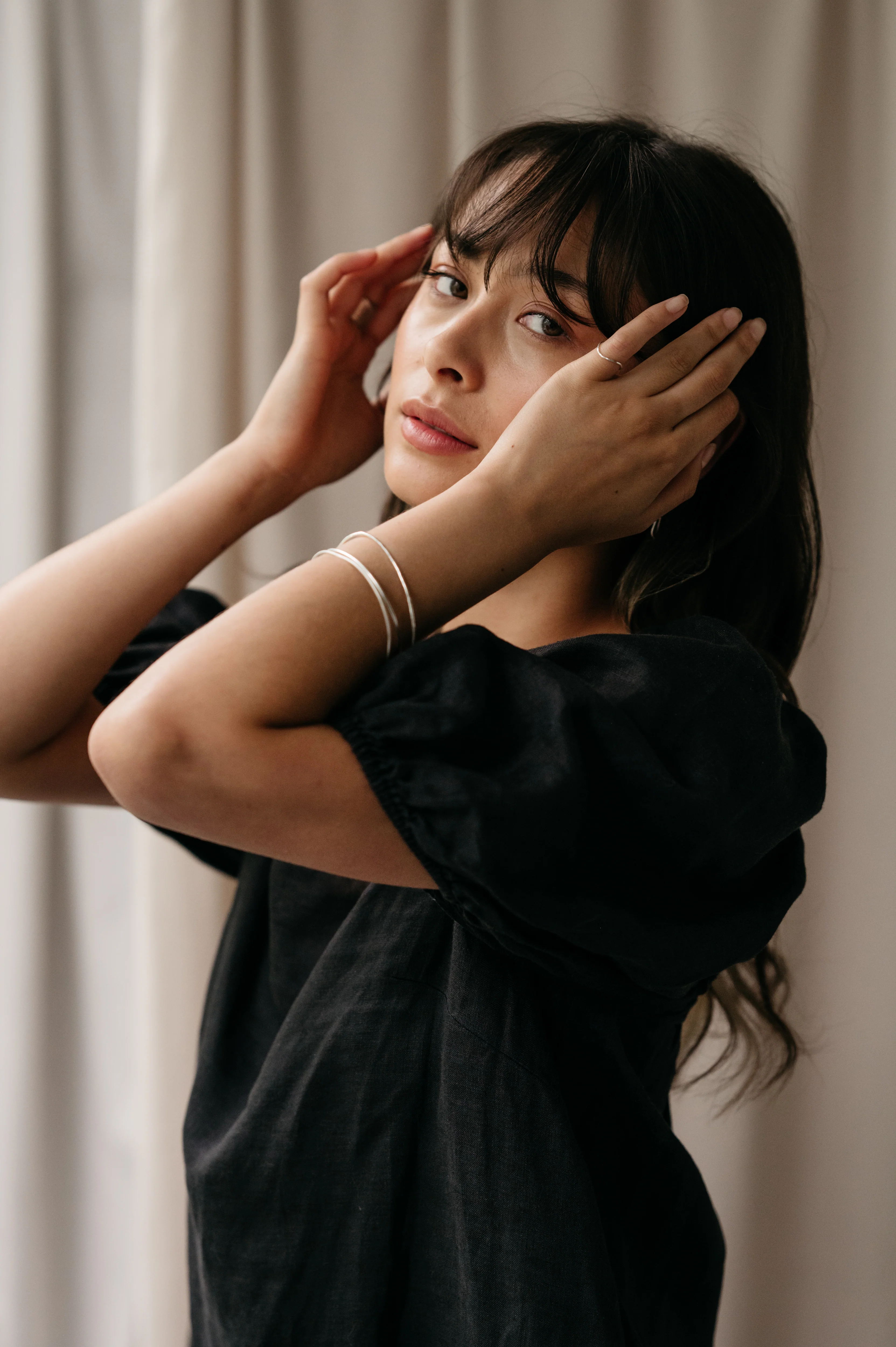 Silver Organic Shaped Bangle - Image 5