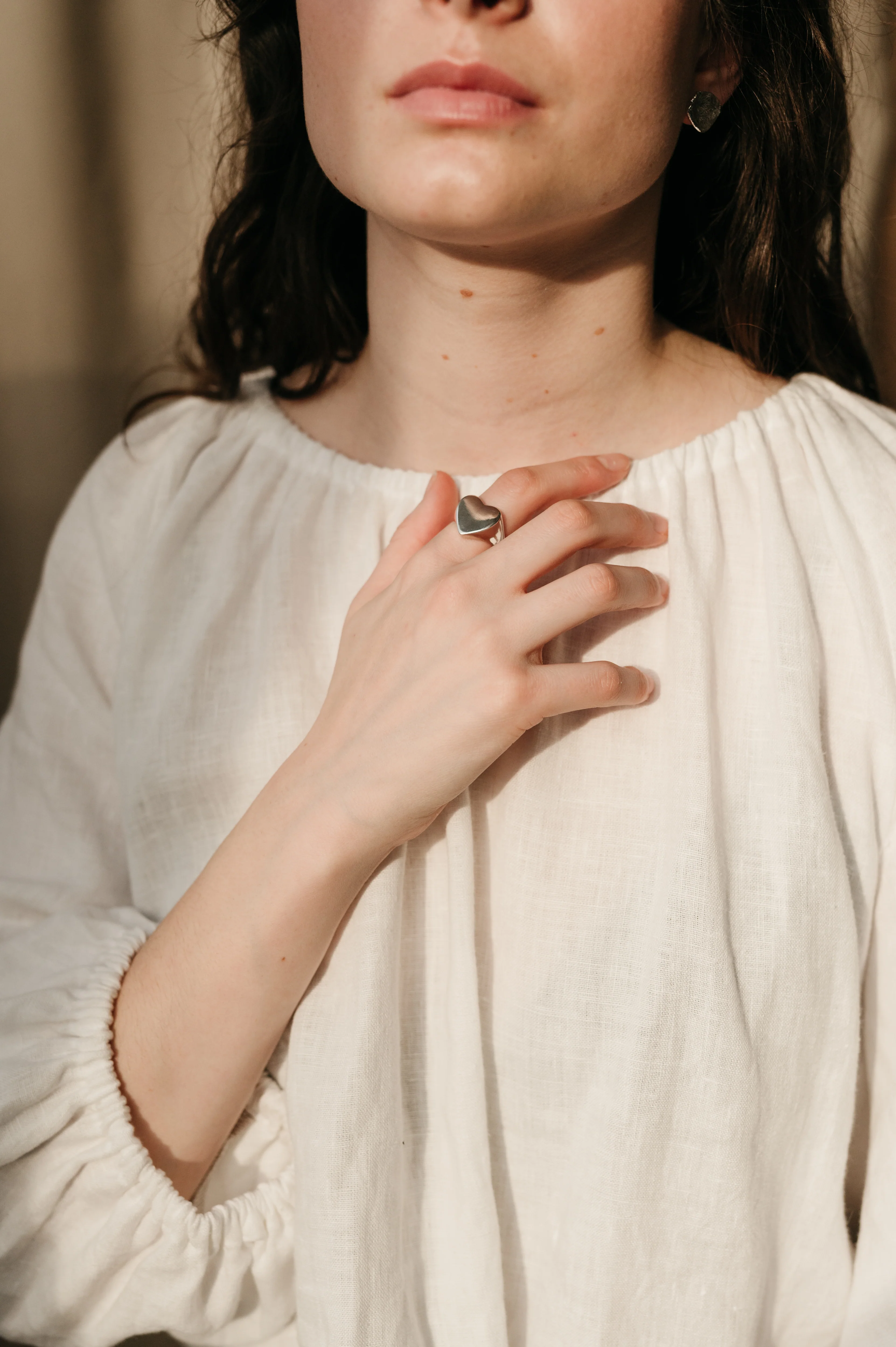 Silver Heart Signet Ring - Image 4