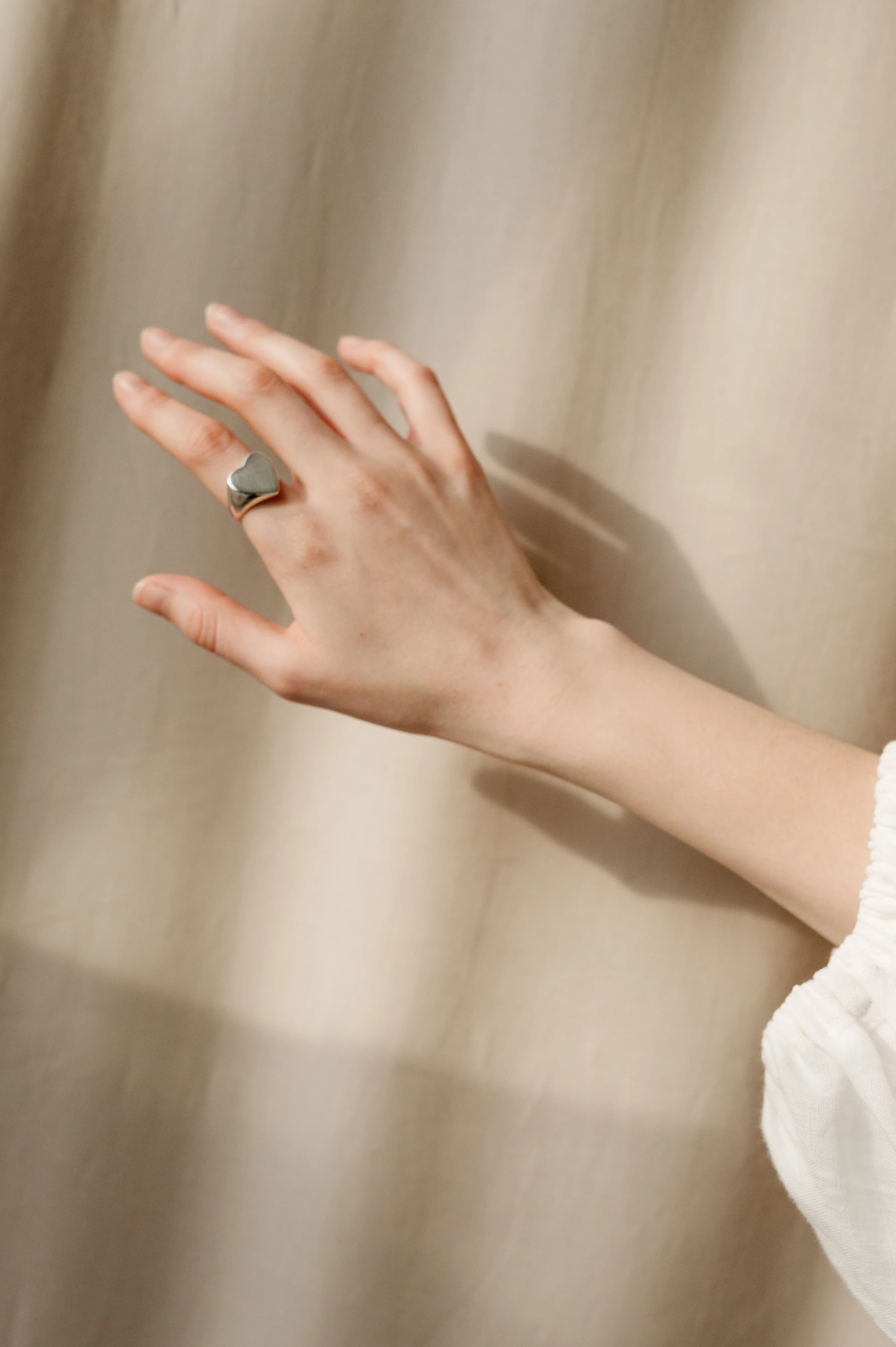 Silver Heart Signet Ring - Image 6