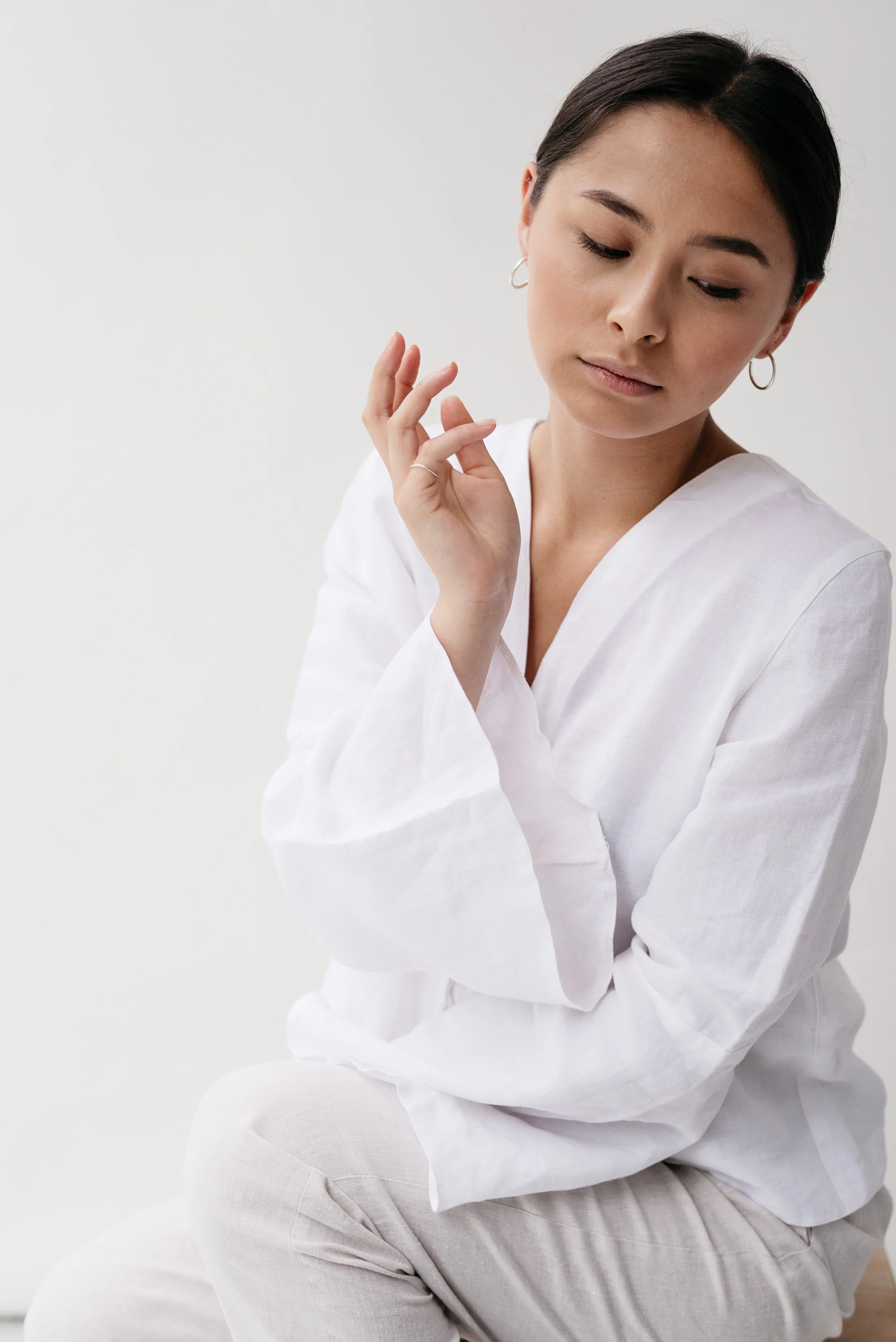 Silver Minimal Large Hoops - Image 3