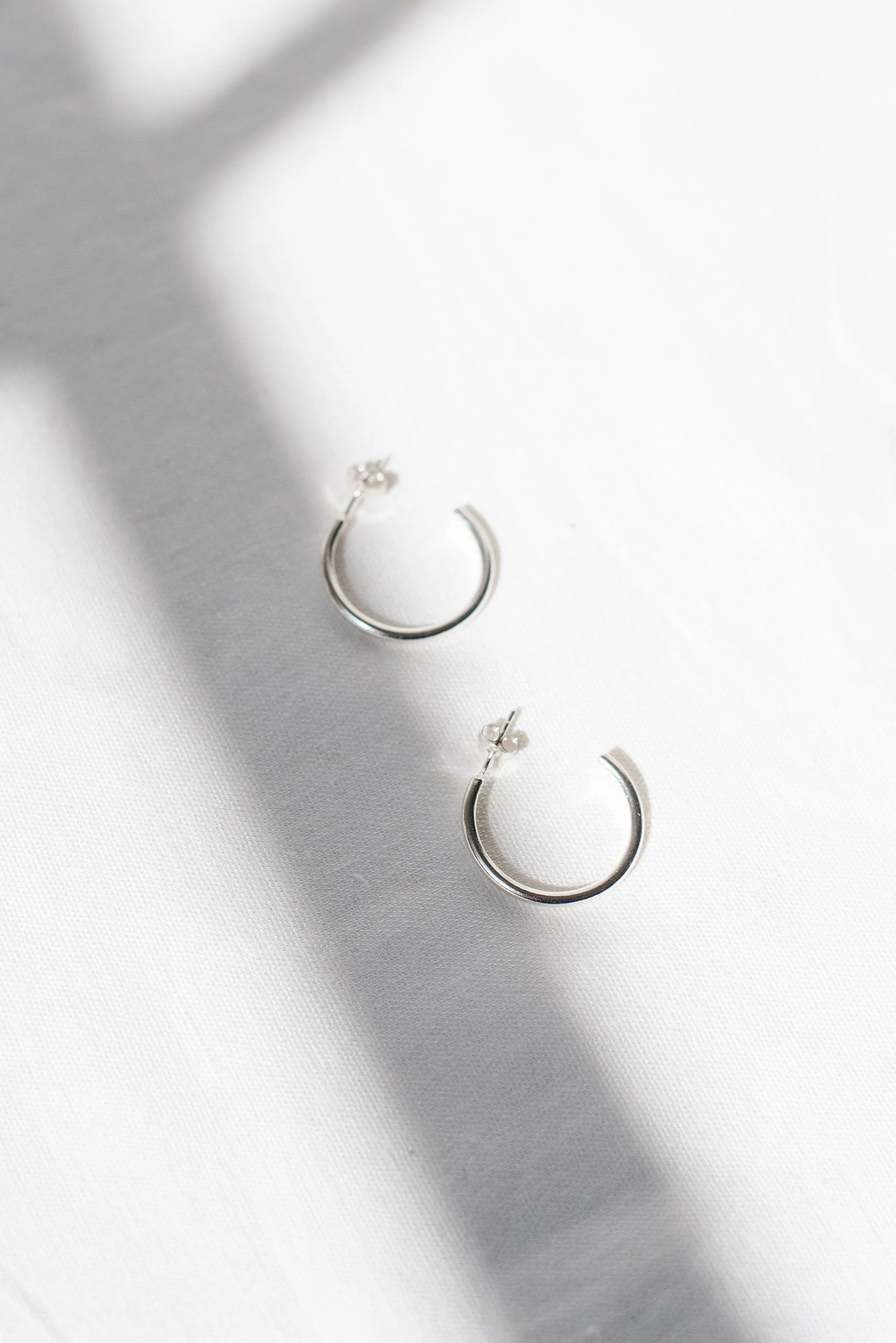 Silver Minimal Large Hoops - Image 4