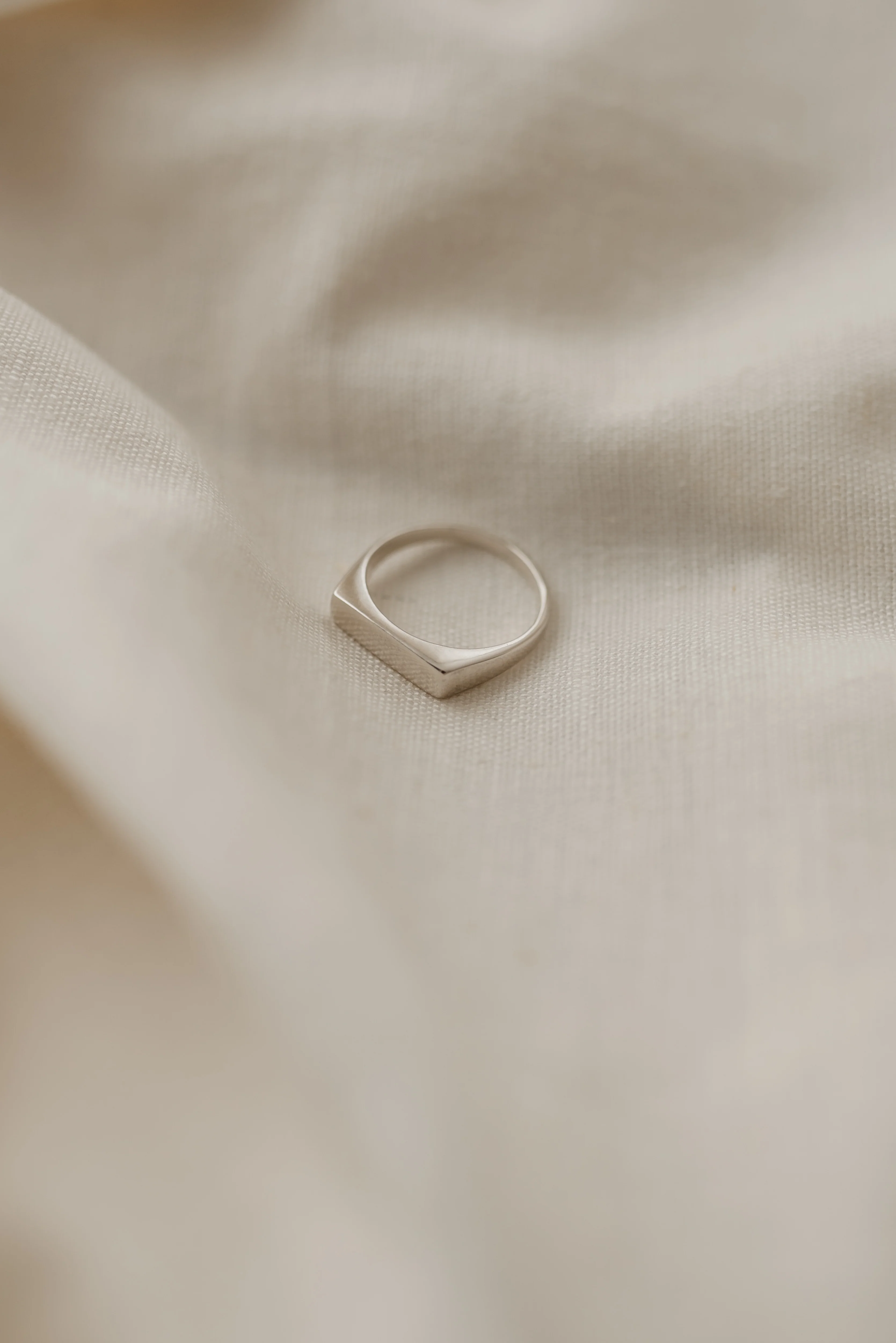 Silver Rectangle Signet Ring - Image 5