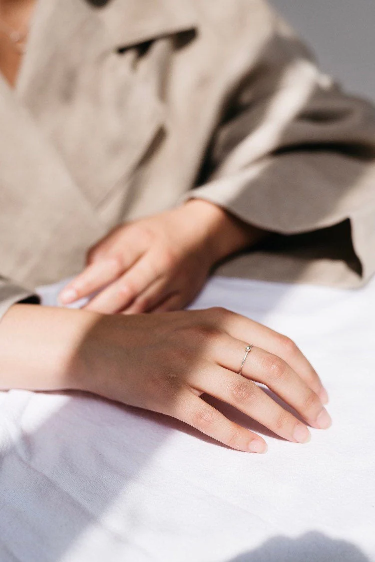 Silver Bead Stacking Ring - Image 3