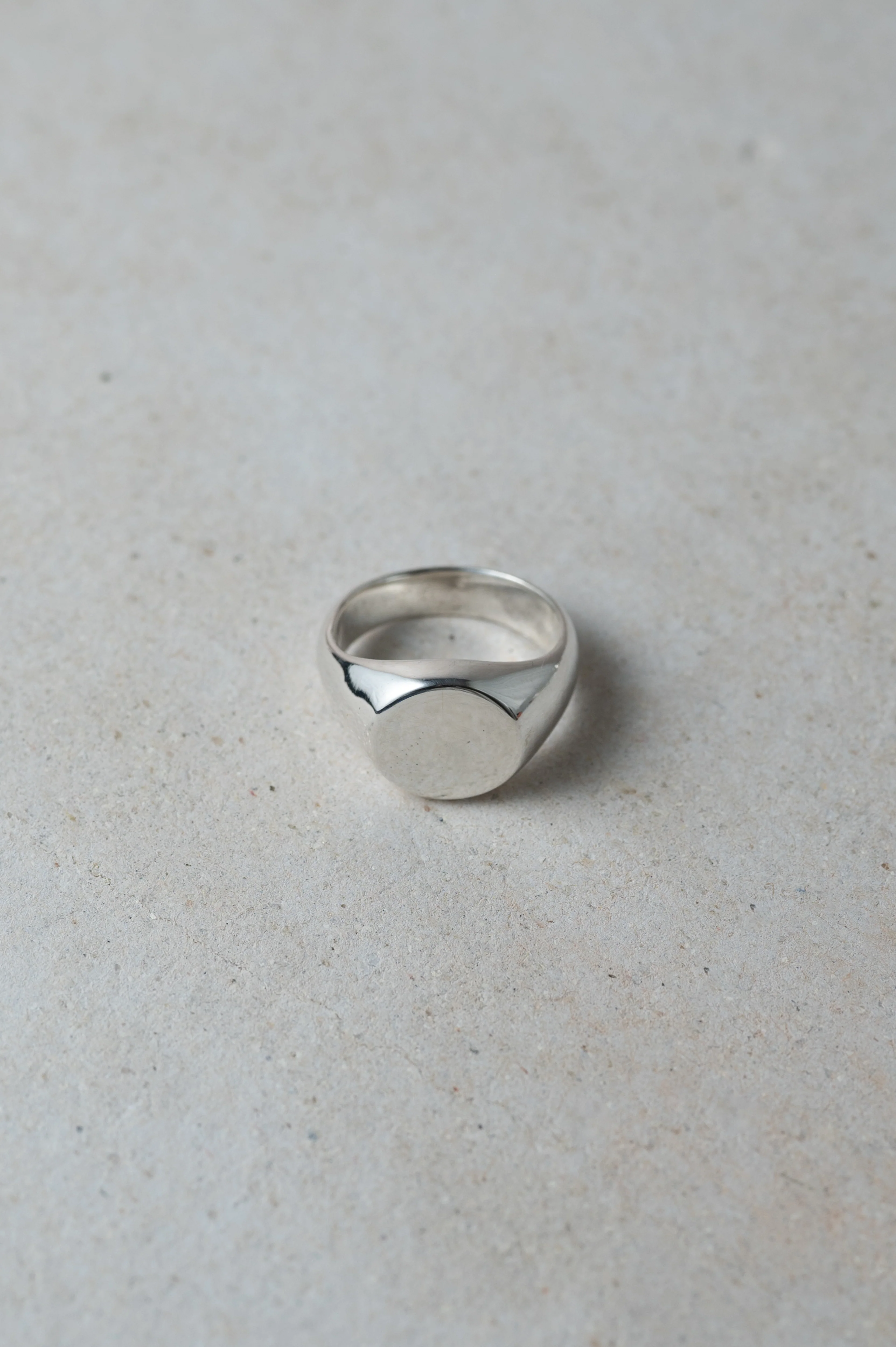 Silver Chunky Round Signet Ring - Image 3