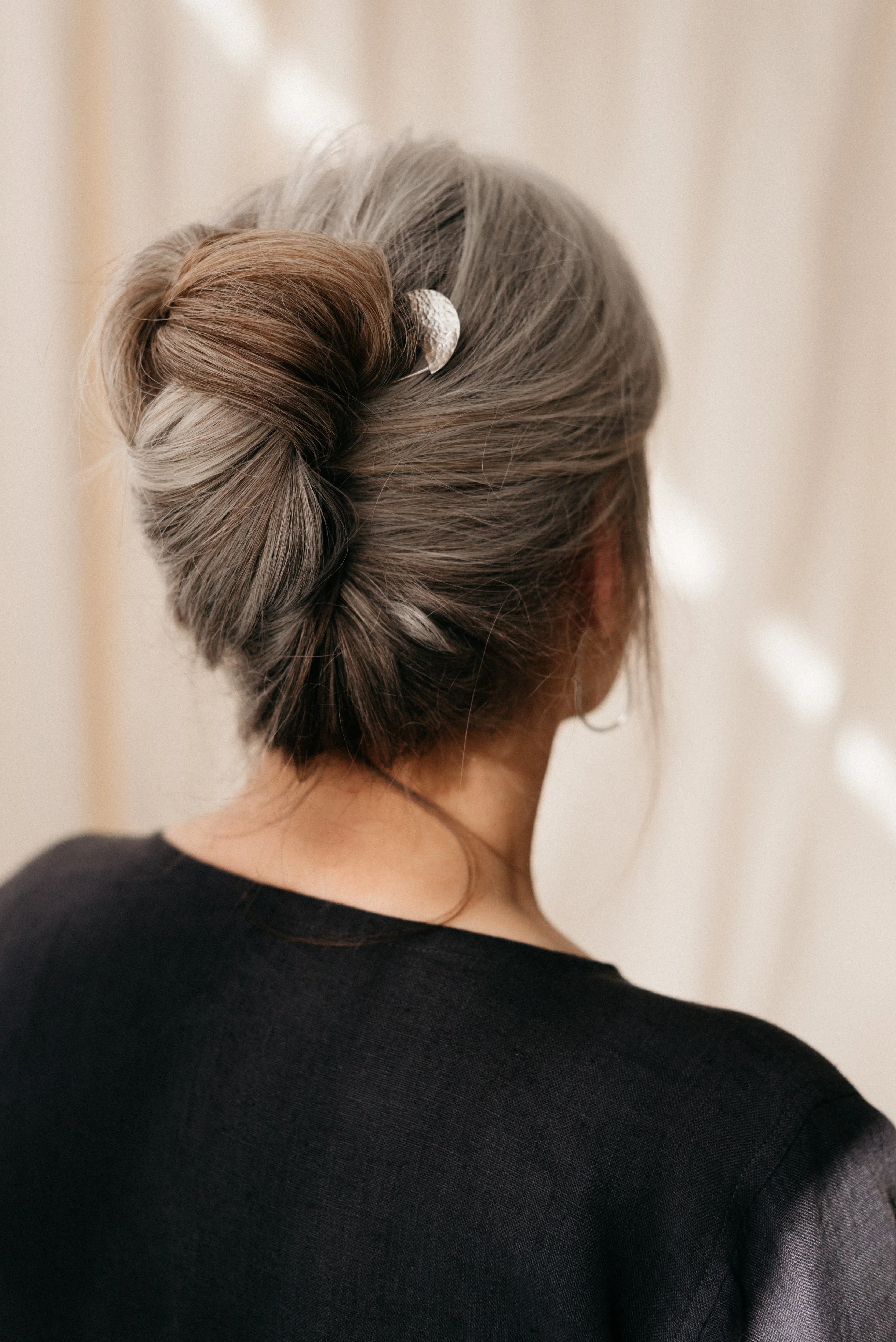 Silver Half Circle Hair Pin - Image 4