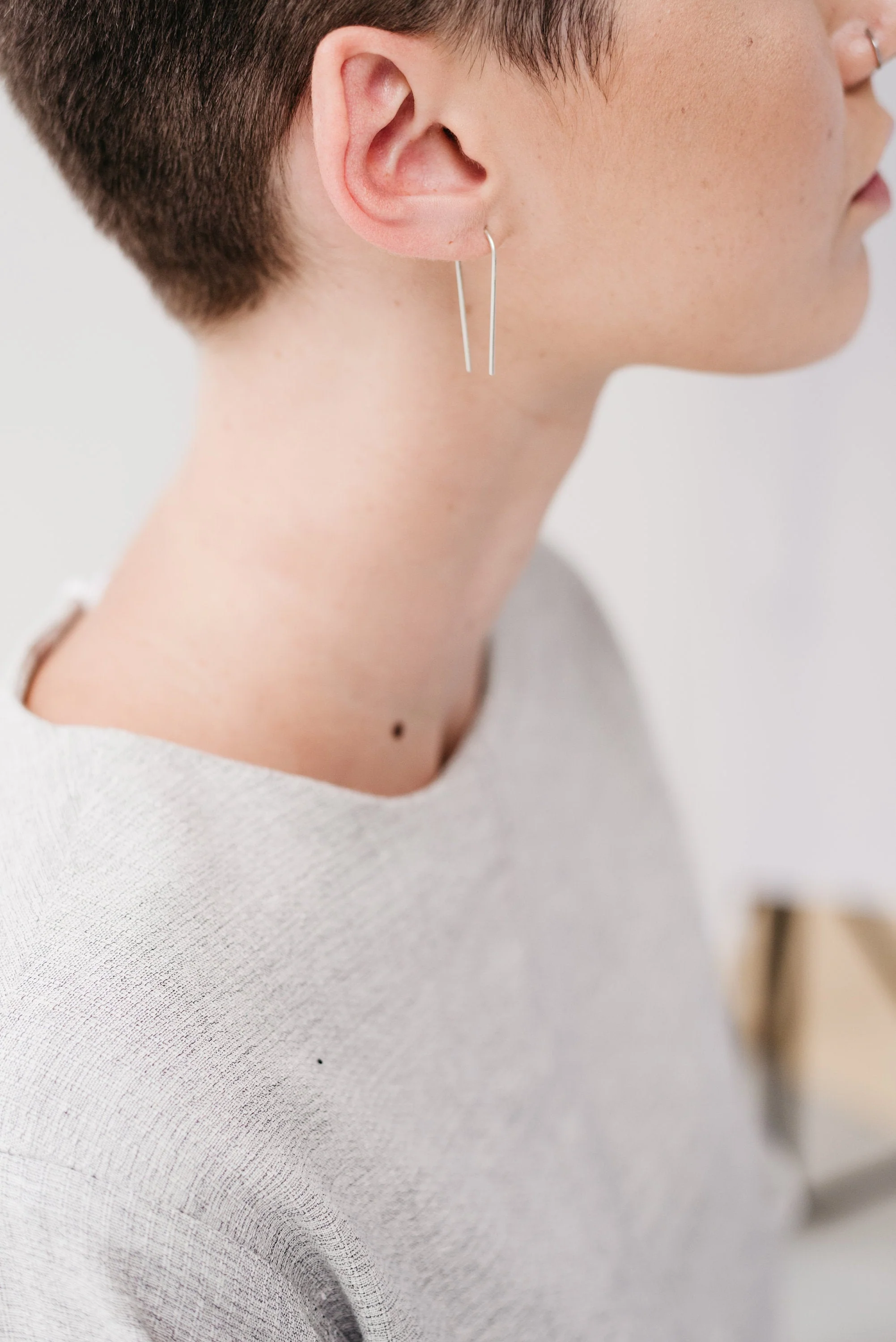 Silver Long Ear Pins - Image 3
