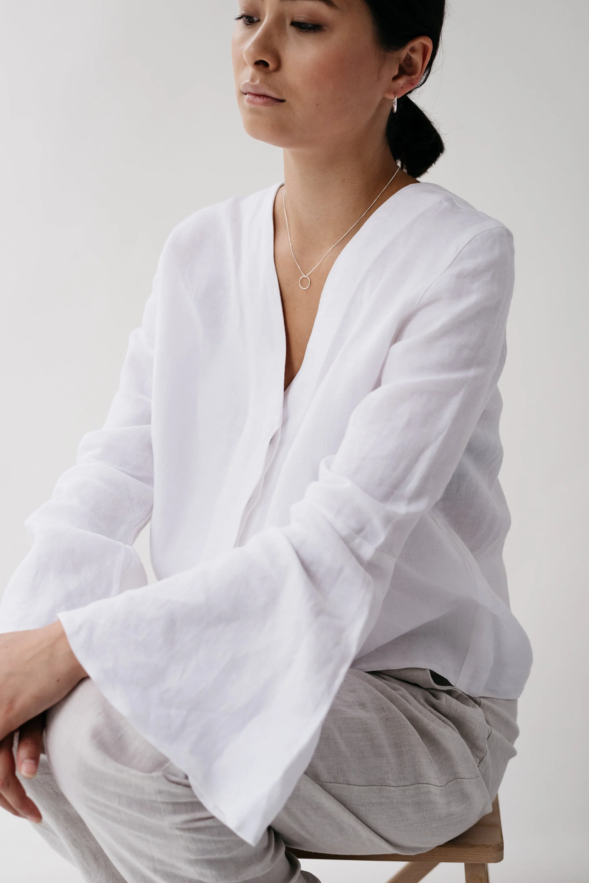 Silver Mini Circle Necklace - Image 7