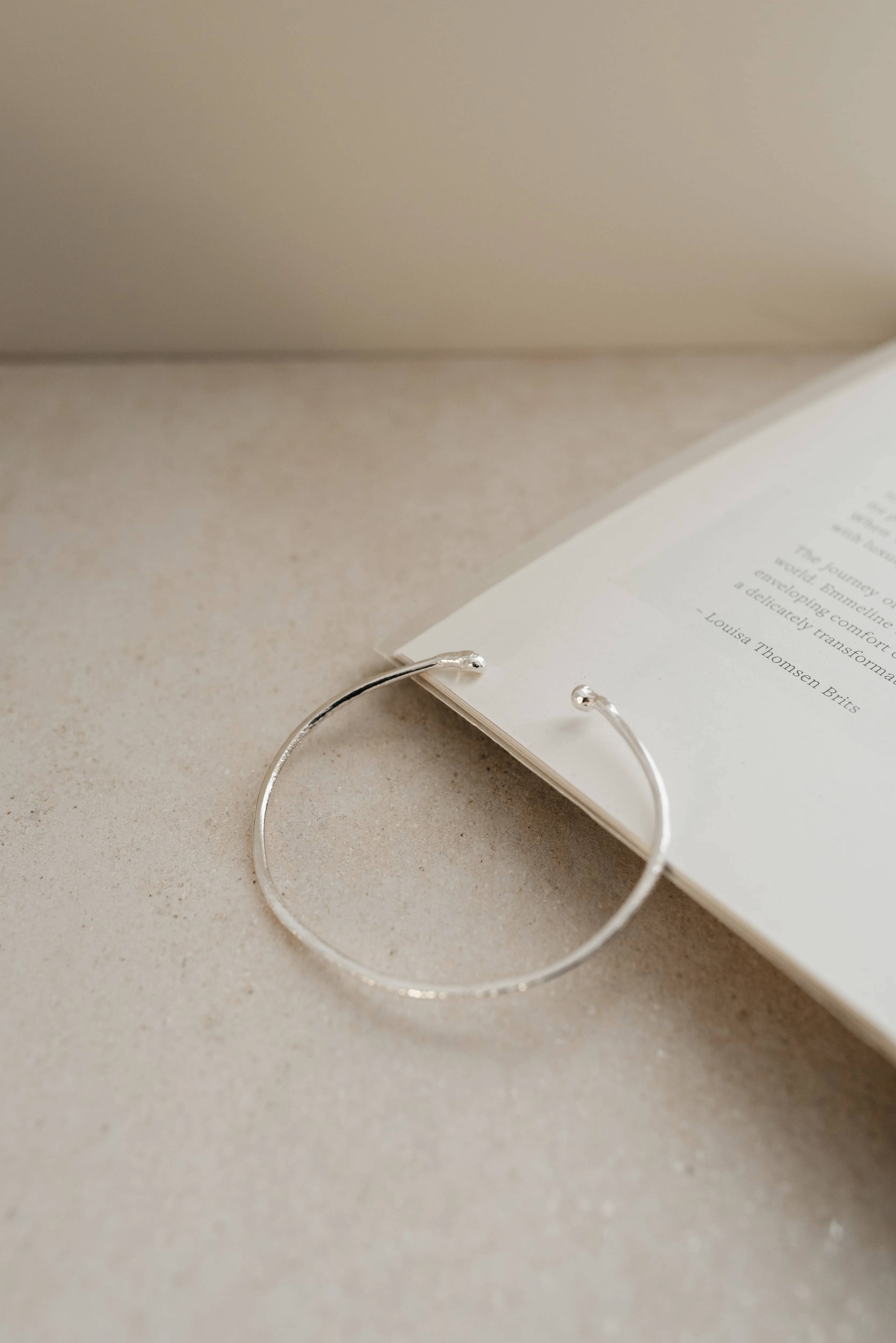 Silver Molten Silver Open Bangle - Image 3