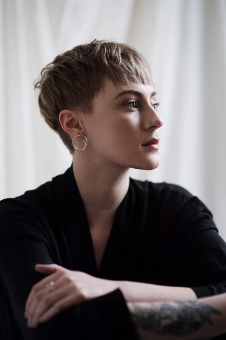 Silver Statement Twist Hoops - Image 3