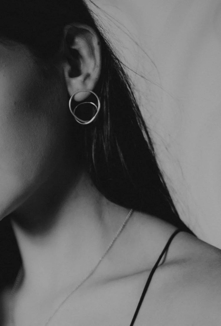 Silver Statement Twist Hoops - Image 5