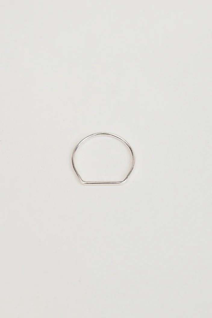 Silver Straight Edge Stacking Ring - Image 5