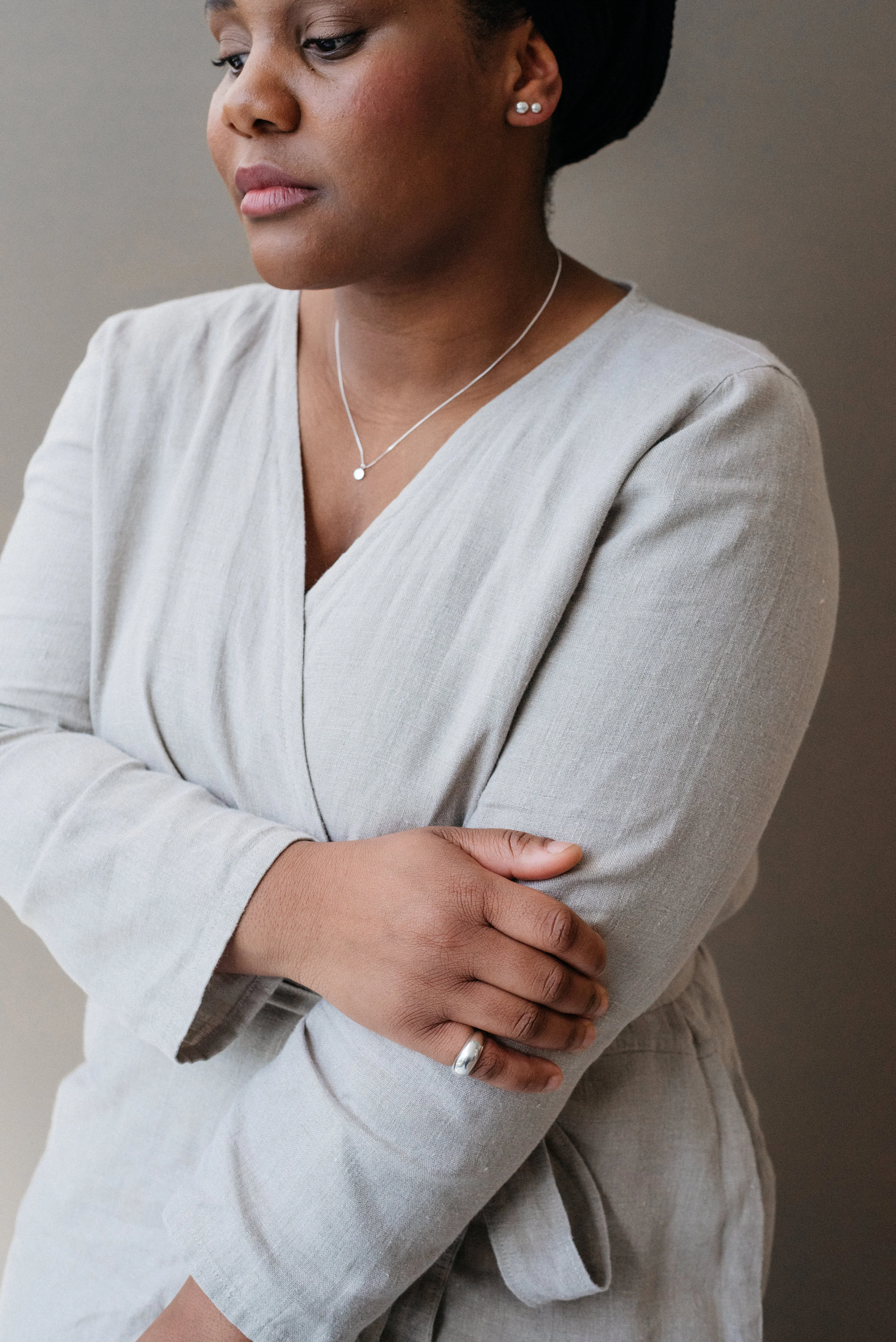 Silver Zero Waste Pebble Necklace - Image 3