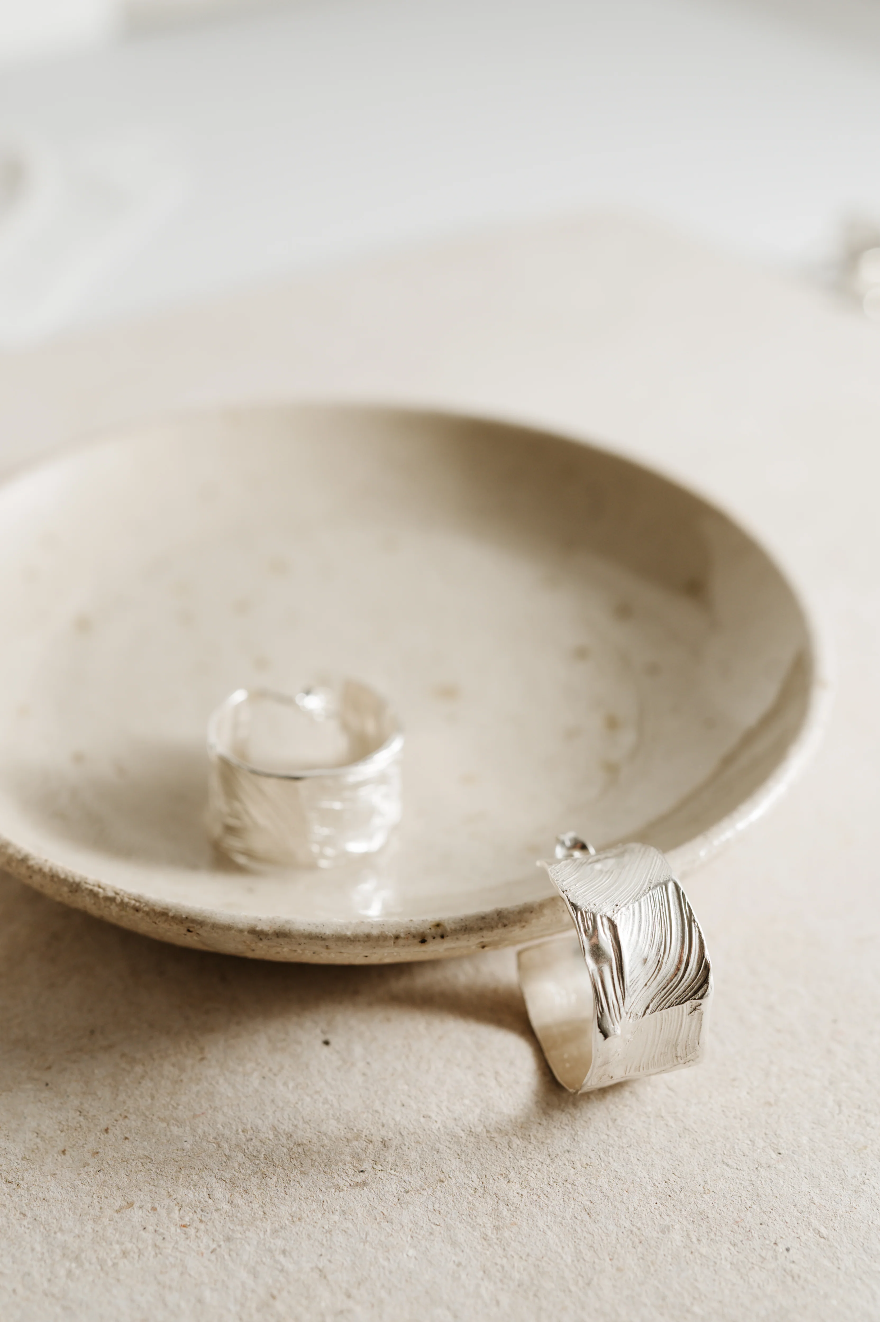 Silver Brush Stroke Hoops - Image 8